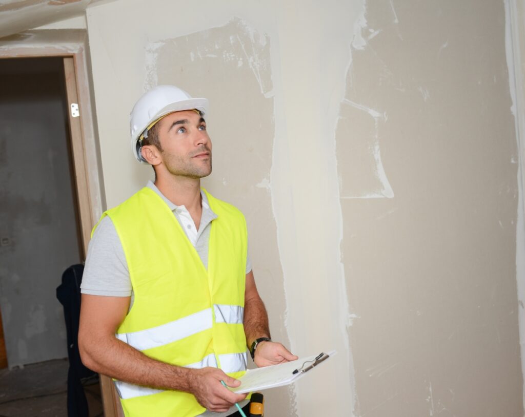 Man in hard hat with clipboard